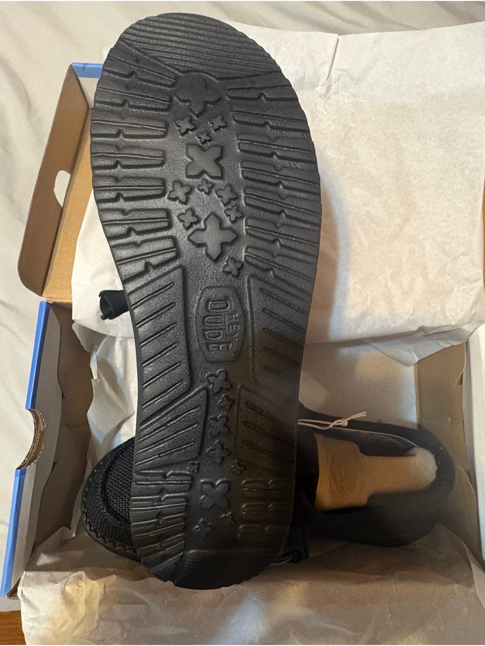 Women's Hey Dude- Black Knit Slip-On Shoes. Brand new/never worn - Picture 5 of 6